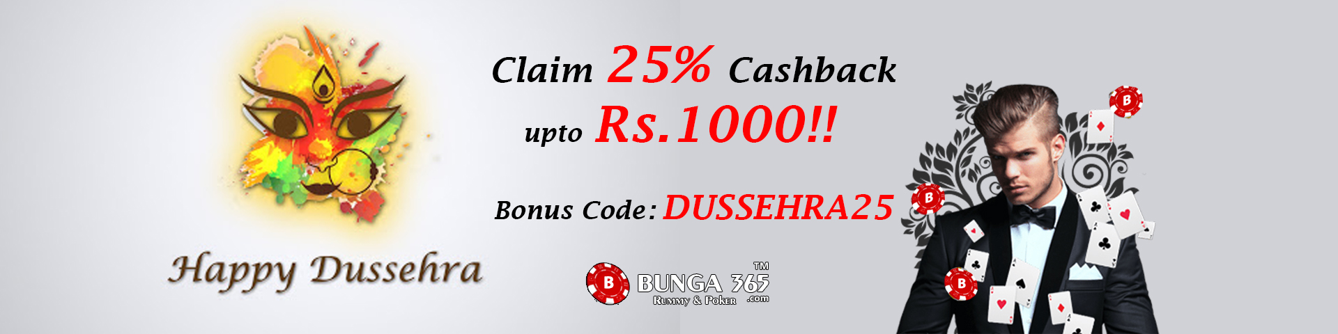 Poker & Rummy Dussehra Special Bonus – Bunga365